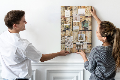 Memo cork board Rustic-style wine corks