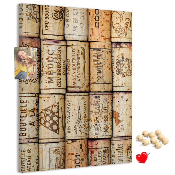 Memo cork board Rustic-style wine corks
