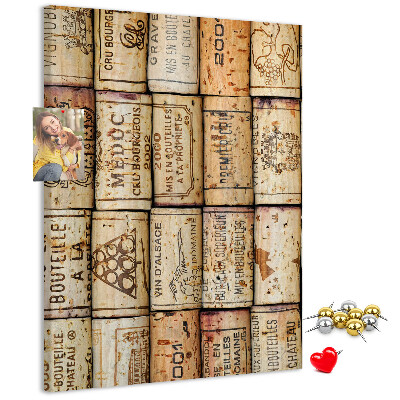 Memo cork board Rustic-style wine corks
