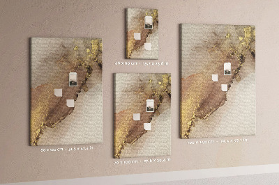 Wall cork memo board Abstract pattern with gold accents