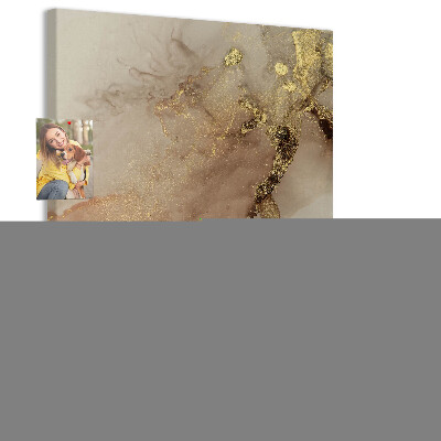 Wall cork memo board Abstract pattern with gold accents
