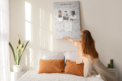 Cork notice board Monthly Goal Planner for Organization