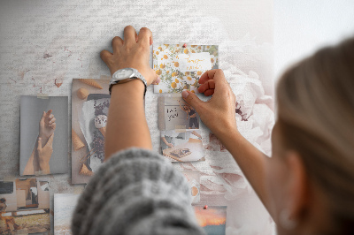 Wall cork memo board Delicate peonies in light shades
