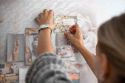 Wall cork memo board Delicate peonies in light shades