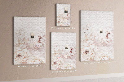 Wall cork memo board Delicate peonies in light shades