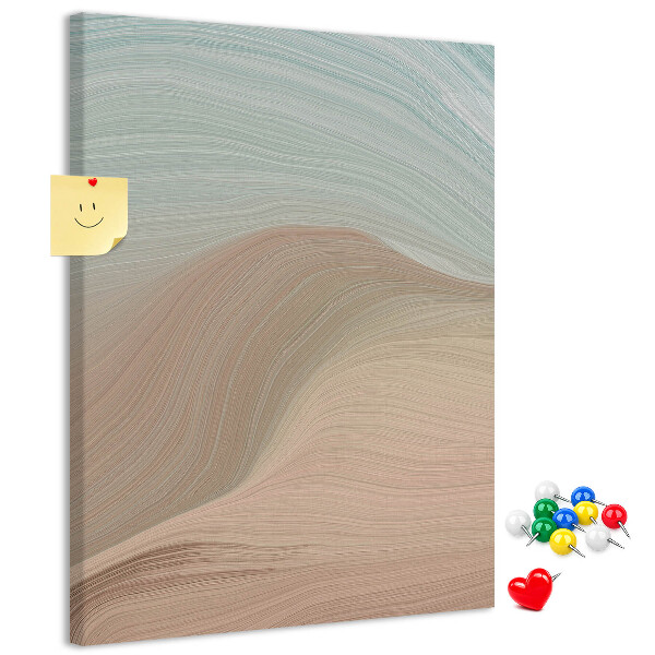 Memo cork board Delicate waves in pastel shades