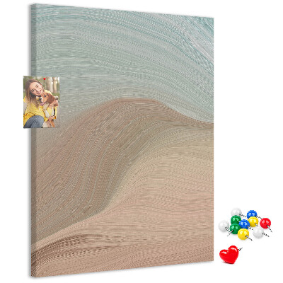Memo cork board Delicate waves in pastel shades