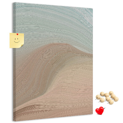 Memo cork board Delicate waves in pastel shades