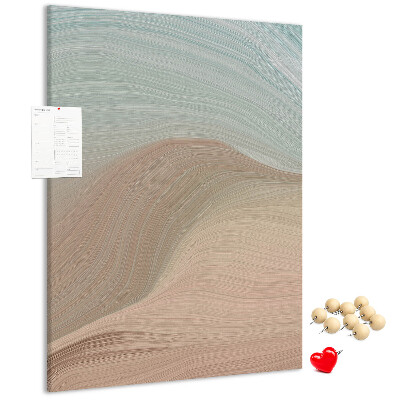 Memo cork board Delicate waves in pastel shades