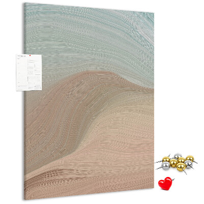 Memo cork board Delicate waves in pastel shades