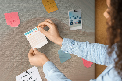 Memo cork board Delicate waves in pastel shades