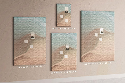 Memo cork board Delicate waves in pastel shades