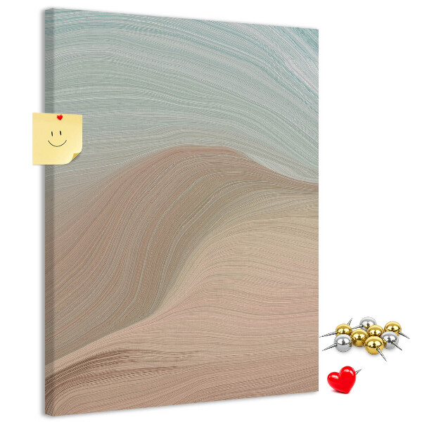 Memo cork board Delicate waves in pastel shades