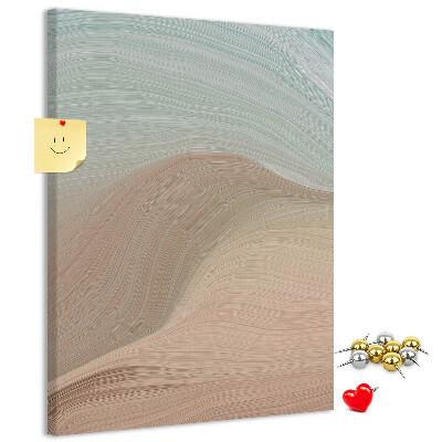 Memo cork board Delicate waves in pastel shades