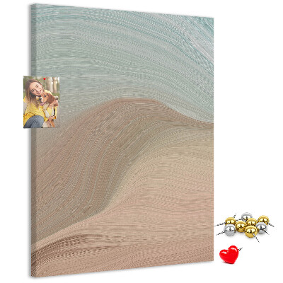 Memo cork board Delicate waves in pastel shades
