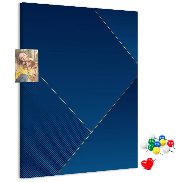 Cork notice board in a modern blue design