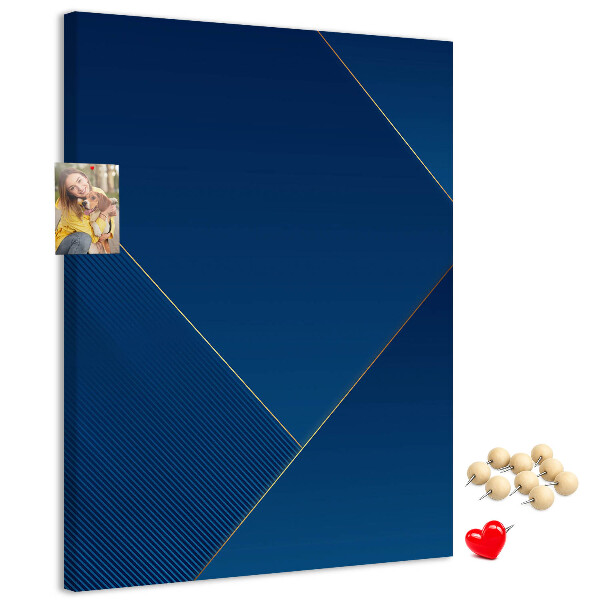 Cork notice board in a modern blue design