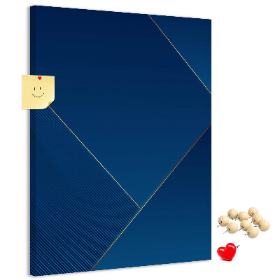 Cork notice board in a modern blue design
