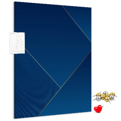 Cork notice board in a modern blue design