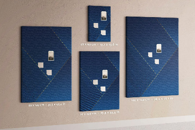 Cork notice board in a modern blue design