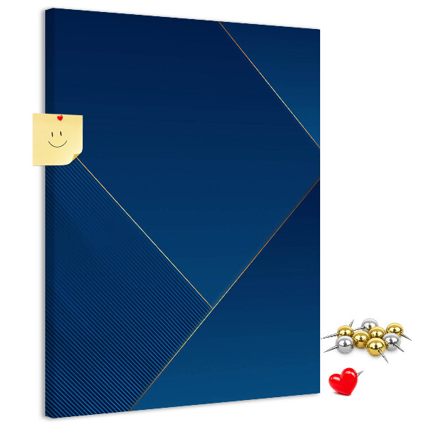 Cork notice board in a modern blue design