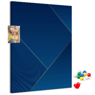 Cork notice board in a modern blue design