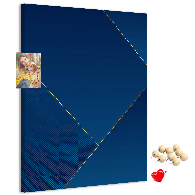 Cork notice board in a modern blue design