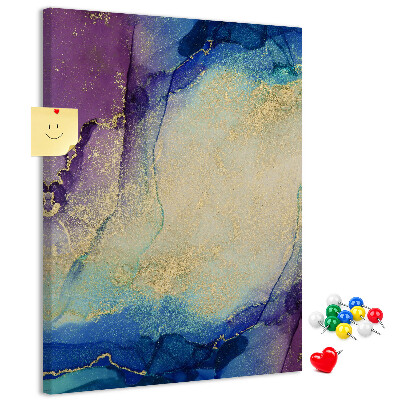 Wall cork memo board Abstract pattern in shades of blue