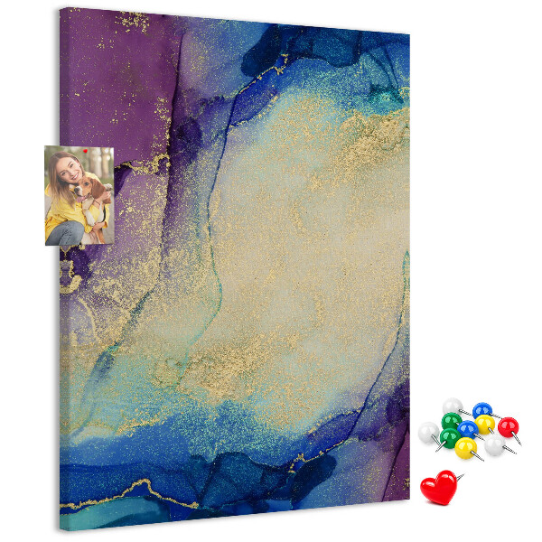 Wall cork memo board Abstract pattern in shades of blue