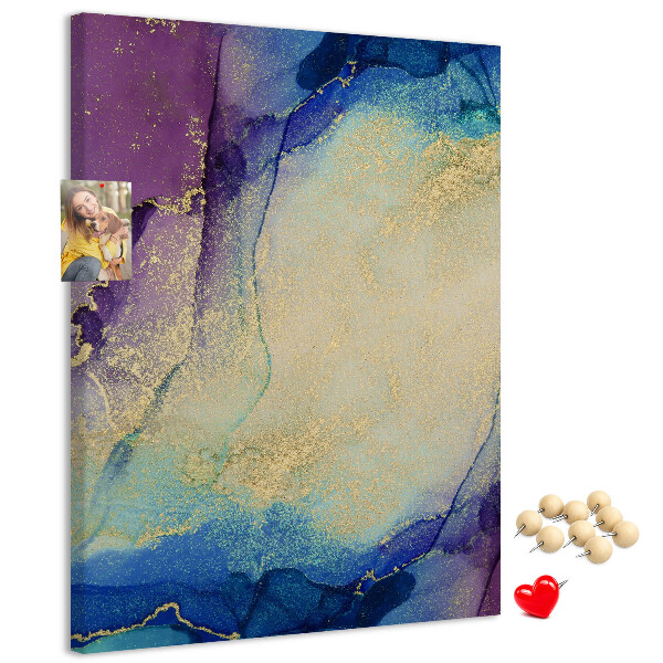 Wall cork memo board Abstract pattern in shades of blue
