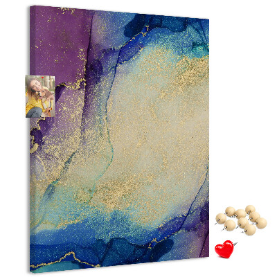 Wall cork memo board Abstract pattern in shades of blue