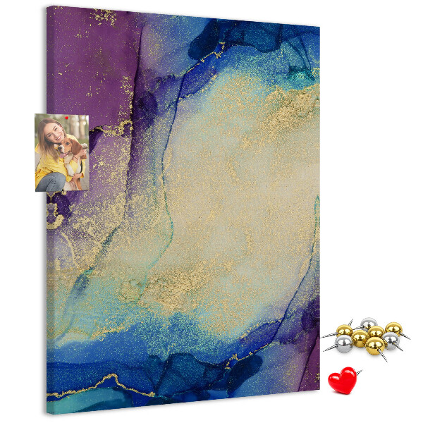 Wall cork memo board Abstract pattern in shades of blue