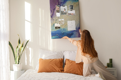 Wall cork memo board Abstract pattern in shades of blue