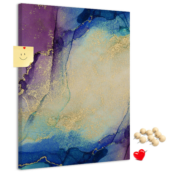 Wall cork memo board Abstract pattern in shades of blue