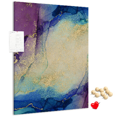 Wall cork memo board Abstract pattern in shades of blue