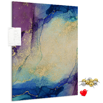 Wall cork memo board Abstract pattern in shades of blue