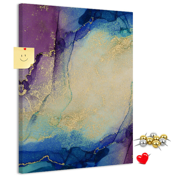 Wall cork memo board Abstract pattern in shades of blue
