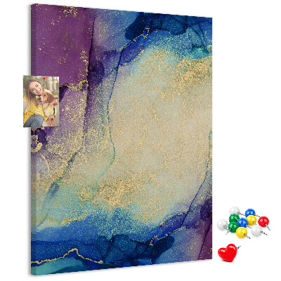 Wall cork memo board Abstract pattern in shades of blue