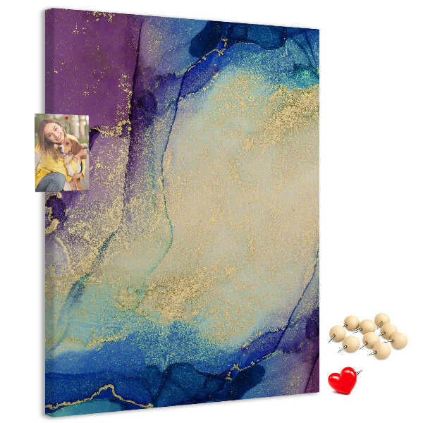 Wall cork memo board Abstract pattern in shades of blue