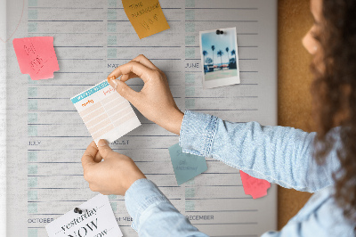 Memo cork board Monthly planner with colorful accents