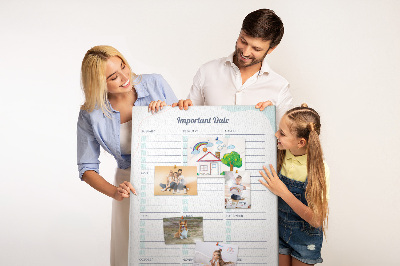 Memo cork board Monthly planner with colorful accents