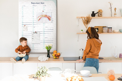 Memo cork board Monthly planner with colorful accents
