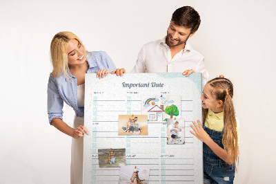 Memo cork board Monthly planner with colorful accents