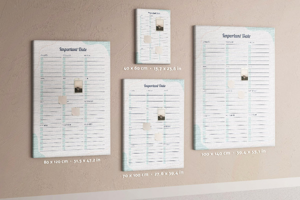 Memo cork board Monthly planner with colorful accents