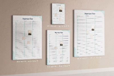 Memo cork board Monthly planner with colorful accents