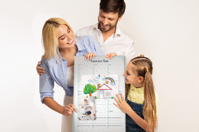 Memo cork board Monthly planner with colorful accents