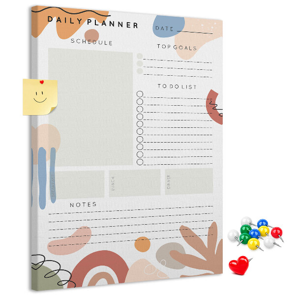 Pin board Colorful planner with abstract shapes