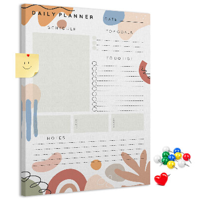 Pin board Colorful planner with abstract shapes