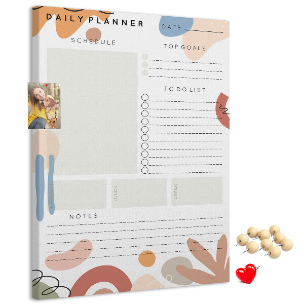 Pin board Colorful planner with abstract shapes