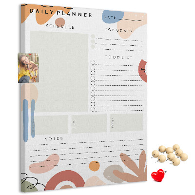 Pin board Colorful planner with abstract shapes